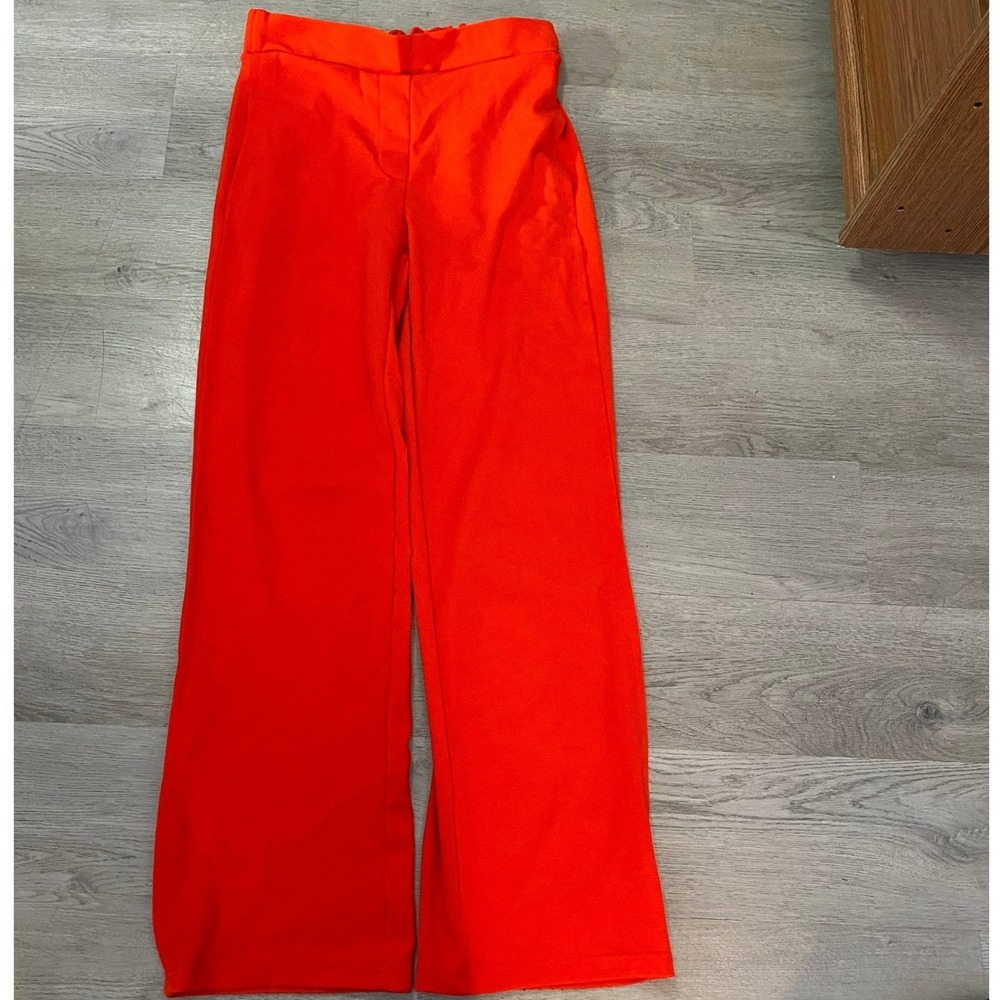 Revamped Wide Leg Pants Womens Large Red Orange High Rise Trousers‎